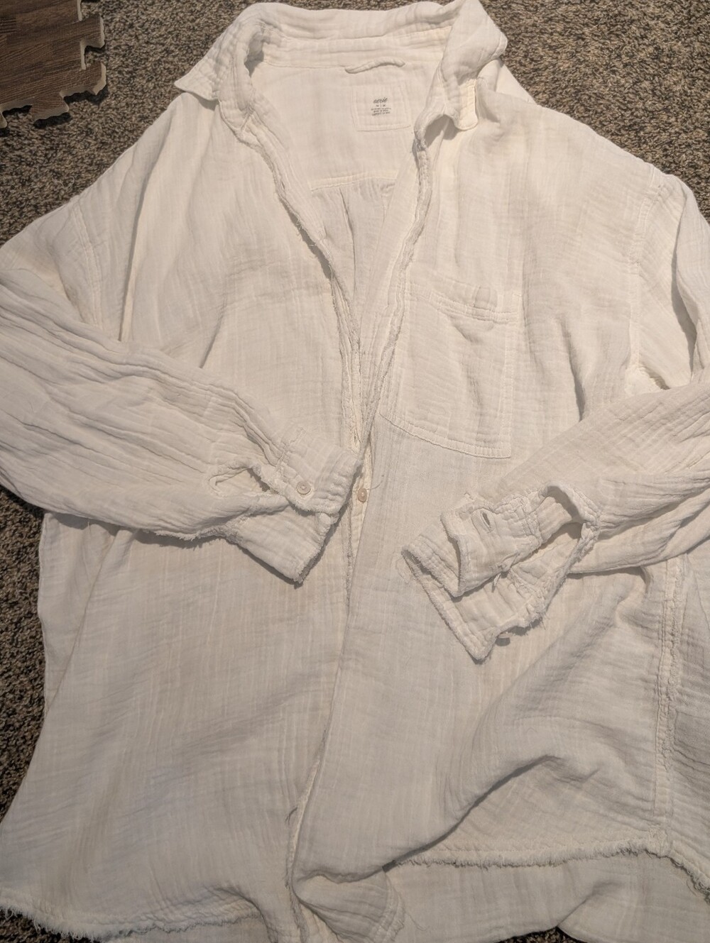 Aerie Cotton Gauze Button Up